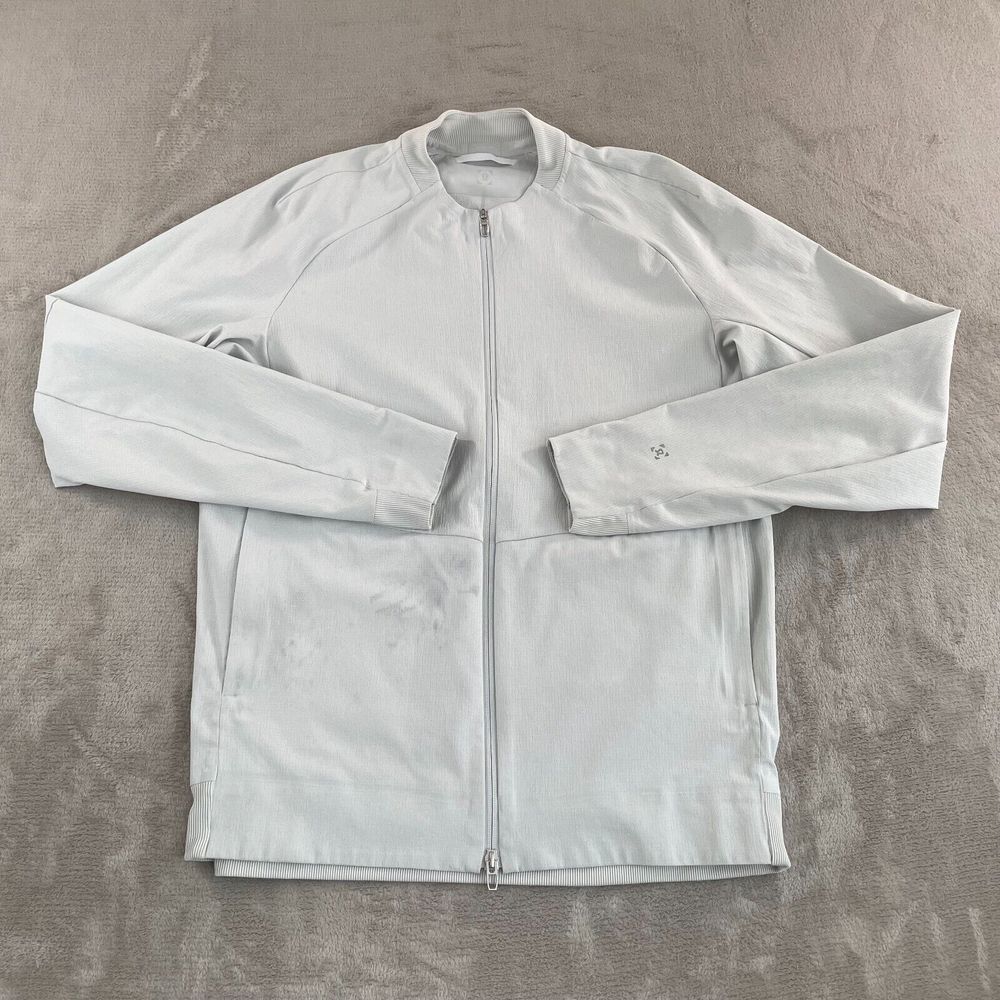 Lululemon Airing Easy Bomber Jacket Men Large Vapor Full Zip Ventlight Mesh $148